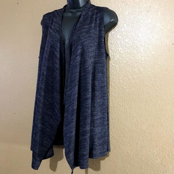 LOGO Lori Goldstein Sweater Knit Vest Purple Small A269657 Drape Front - Picture 3 of 5